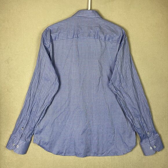 Luchiano‎ Visconti Shirt Mens XXL Blue Striped Casual Button Up Preppy Adult - Picture 9 of 10
